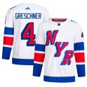 Adidas New York Rangers Men's Ron Greschner Authentic White 2024 Stadium Series Primegreen NHL Jersey