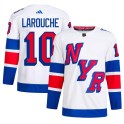 Adidas New York Rangers Men's Pierre Larouche Authentic White 2024 Stadium Series Primegreen NHL Jersey