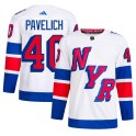 Adidas New York Rangers Men's Mark Pavelich Authentic White 2024 Stadium Series Primegreen NHL Jersey