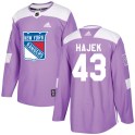 Adidas New York Rangers Men's Libor Hajek Authentic Purple Fights Cancer Practice NHL Jersey