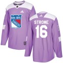Adidas New York Rangers Men's Ryan Strome Authentic Purple Fights Cancer Practice NHL Jersey