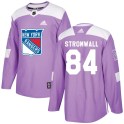 Adidas New York Rangers Men's Malte Stromwall Authentic Purple Fights Cancer Practice NHL Jersey