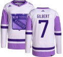 Adidas New York Rangers Men's Rod Gilbert Authentic Hockey Fights Cancer NHL Jersey