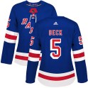Adidas New York Rangers Women's Barry Beck Authentic Royal Blue Home NHL Jersey