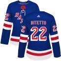 Adidas New York Rangers Women's Anthony Bitetto Authentic Royal Blue Home NHL Jersey