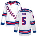 Adidas New York Rangers Youth Barry Beck Authentic White NHL Jersey