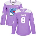 Adidas New York Rangers Women's Kevin Klein Authentic Purple Fights Cancer Practice NHL Jersey