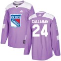 Adidas New York Rangers Youth Ryan Callahan Authentic Purple Fights Cancer Practice NHL Jersey