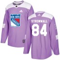 Adidas New York Rangers Youth Malte Stromwall Authentic Purple Fights Cancer Practice NHL Jersey