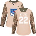 Adidas New York Rangers Women's Anthony Bitetto Authentic Camo Veterans Day Practice NHL Jersey
