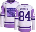 Adidas New York Rangers Youth Malte Stromwall Authentic Hockey Fights Cancer NHL Jersey