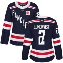 Adidas New York Rangers Women's Nils Lundkvist Authentic Navy Blue 2018 Winter Classic Home NHL Jersey