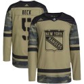 Adidas New York Rangers Men's Barry Beck Authentic Camo Military Appreciation Practice NHL Jersey