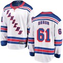 Fanatics Branded New York Rangers Youth Justin Braun Breakaway White Away NHL Jersey