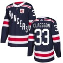 Adidas New York Rangers Youth Fredrik Claesson Authentic Navy Blue 2018 Winter Classic Home NHL Jersey