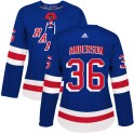 Adidas New York Rangers Women's Glenn Anderson Authentic Royal Blue Home NHL Jersey
