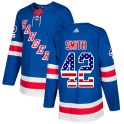 Adidas New York Rangers Men's Brendan Smith Authentic Royal Blue USA Flag Fashion NHL Jersey