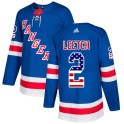 Adidas New York Rangers Men's Brian Leetch Authentic Royal Blue USA Flag Fashion NHL Jersey