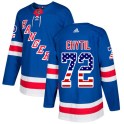 Adidas New York Rangers Men's Filip Chytil Authentic Royal Blue USA Flag Fashion NHL Jersey