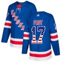 Adidas New York Rangers Men's Jesper Fast Authentic Royal Blue USA Flag Fashion NHL Jersey