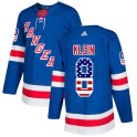 Adidas New York Rangers Men's Kevin Klein Authentic Royal Blue USA Flag Fashion NHL Jersey