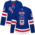 Adidas New York Rangers Women's Kevin Klein Authentic Royal Blue USA Flag Fashion NHL Jersey