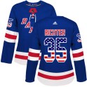 Adidas New York Rangers Women's Mike Richter Authentic Royal Blue USA Flag Fashion NHL Jersey