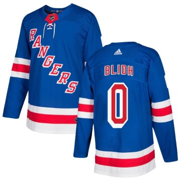 Adidas New York Rangers Men's Anton Blidh Authentic Royal Blue Home NHL Jersey