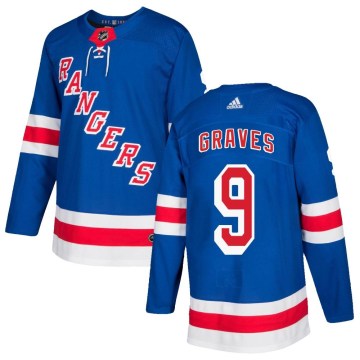 Adidas New York Rangers Men's Adam Graves Authentic Royal Blue Home NHL Jersey