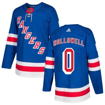 Adidas New York Rangers Men's Mac Hollowell Authentic Royal Blue Home NHL Jersey
