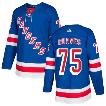 Adidas New York Rangers Men's Ryan Reaves Authentic Royal Blue Home NHL Jersey