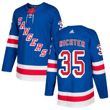 Adidas New York Rangers Men's Mike Richter Authentic Royal Blue Home NHL Jersey
