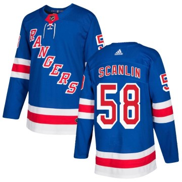 Adidas New York Rangers Men's Brandon Scanlin Authentic Royal Blue Home NHL Jersey