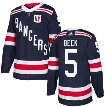 Adidas New York Rangers Men's Barry Beck Authentic Navy Blue 2018 Winter Classic Home NHL Jersey