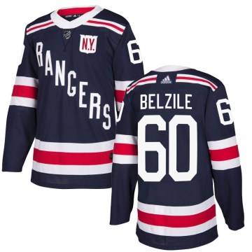 Adidas New York Rangers Men's Alex Belzile Authentic Navy Blue 2018 Winter Classic Home NHL Jersey