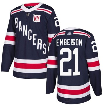 Adidas New York Rangers Men's Ty Emberson Authentic Navy Blue 2018 Winter Classic Home NHL Jersey