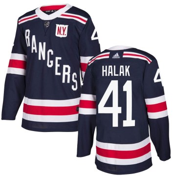 Adidas New York Rangers Men's Jaroslav Halak Authentic Navy Blue 2018 Winter Classic Home NHL Jersey