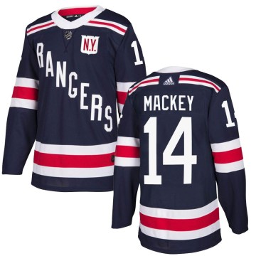 Adidas New York Rangers Men's Connor Mackey Authentic Navy Blue 2018 Winter Classic Home NHL Jersey
