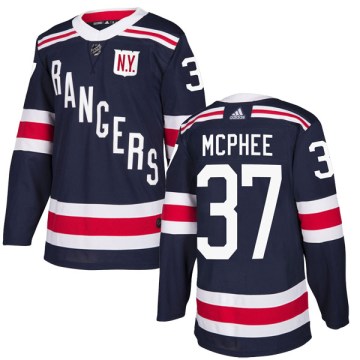 Adidas New York Rangers Men's George Mcphee Authentic Navy Blue 2018 Winter Classic Home NHL Jersey