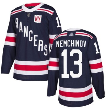 Adidas New York Rangers Men's Sergei Nemchinov Authentic Navy Blue 2018 Winter Classic Home NHL Jersey