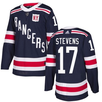 Adidas New York Rangers Men's Kevin Stevens Authentic Navy Blue 2018 Winter Classic Home NHL Jersey