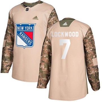 Adidas New York Rangers Men's William Lockwood Authentic Camo Veterans Day Practice NHL Jersey