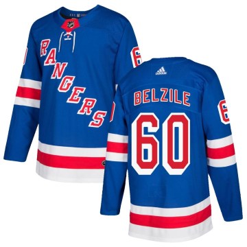 Adidas New York Rangers Youth Alex Belzile Authentic Royal Blue Home NHL Jersey