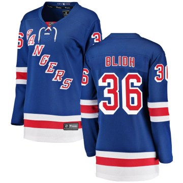 Fanatics Branded New York Rangers Women's Anton Blidh Breakaway Blue Home NHL Jersey