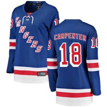 Fanatics Branded New York Rangers Women's Ryan Carpenter Breakaway Blue Home NHL Jersey
