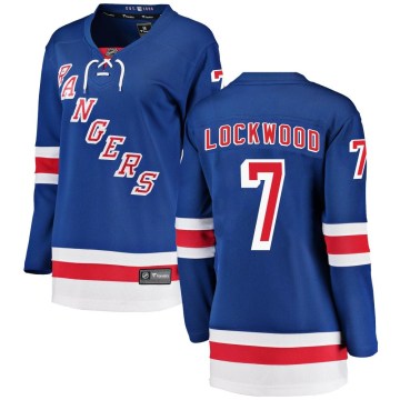 Fanatics Branded New York Rangers Women's William Lockwood Breakaway Blue Home NHL Jersey