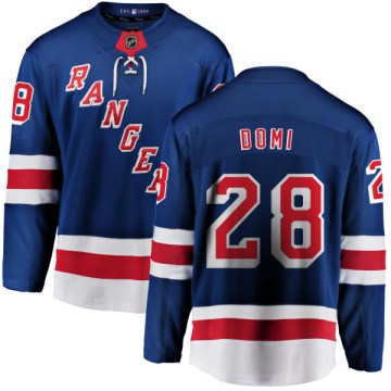 Fanatics Branded New York Rangers Youth Tie Domi Breakaway Blue Home NHL Jersey
