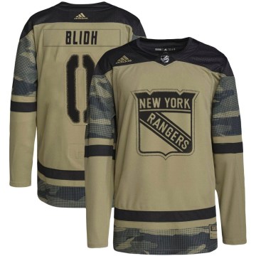 Adidas New York Rangers Youth Anton Blidh Authentic Camo Military Appreciation Practice NHL Jersey