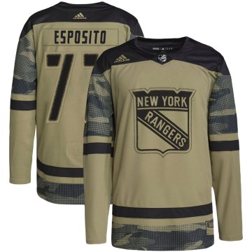 Adidas New York Rangers Youth Phil Esposito Authentic Camo Military Appreciation Practice NHL Jersey