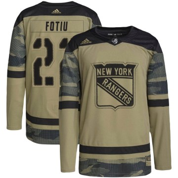 Adidas New York Rangers Youth Nick Fotiu Authentic Camo Military Appreciation Practice NHL Jersey